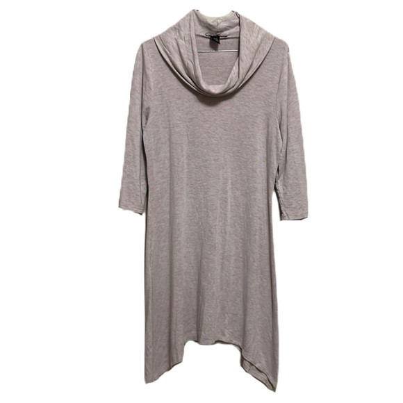 Women’s ROBERT LOUIS, Cowl Neckline, Uneven Hem Dress, Heather Beige, Sm - Picture 1 of 4